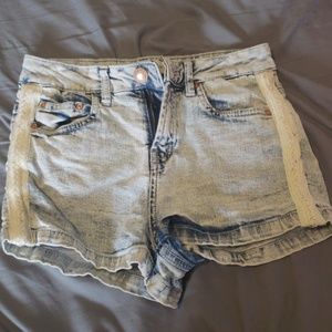 Acid wash shorts